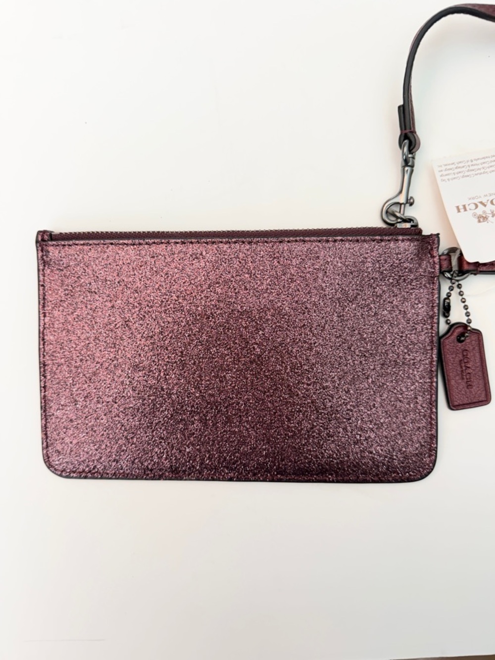*New* Coach Metallic Cherry Glitter Small Wristlet - Picture 3 of 4